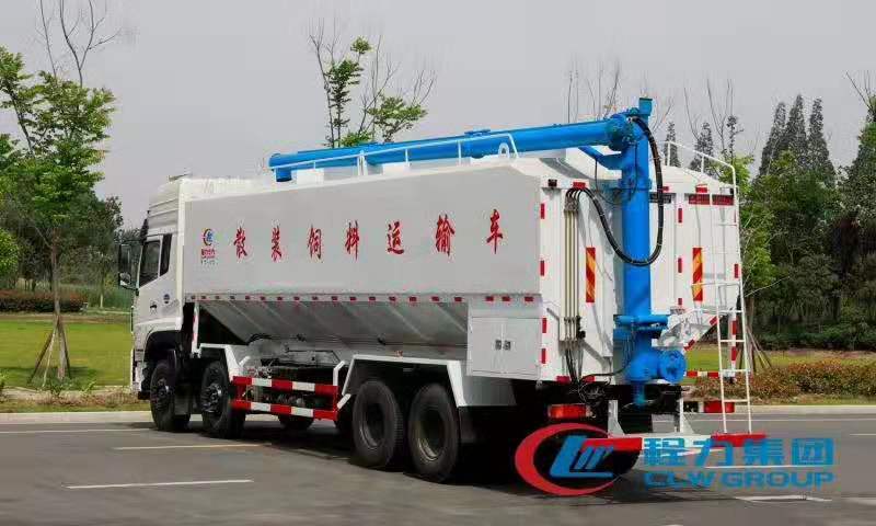 凯时优质运营商东风天龙前四后八饲料车侧面图